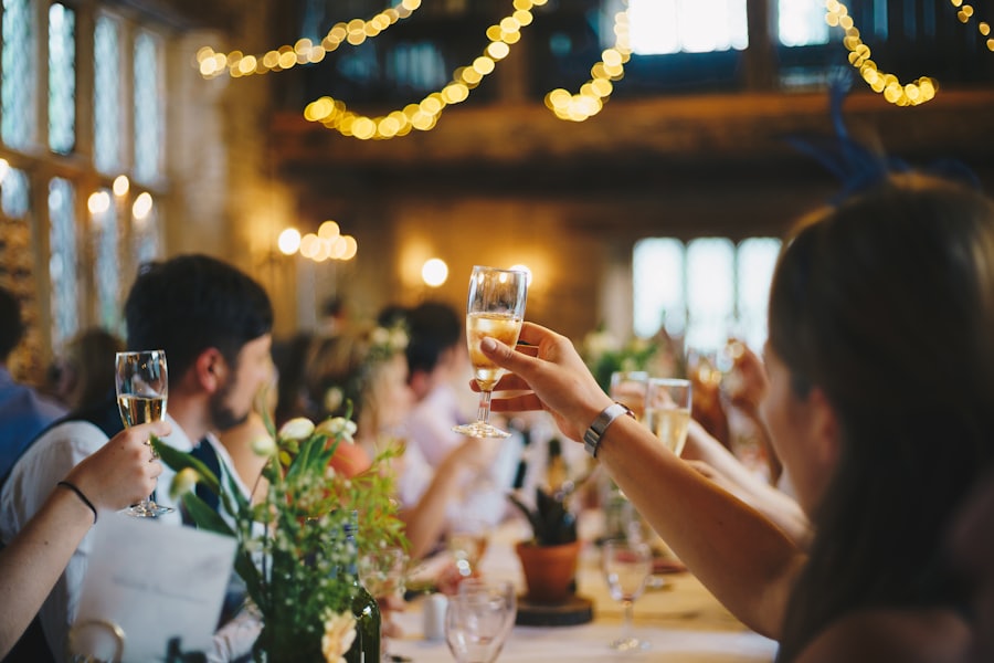 Guests raising a toast