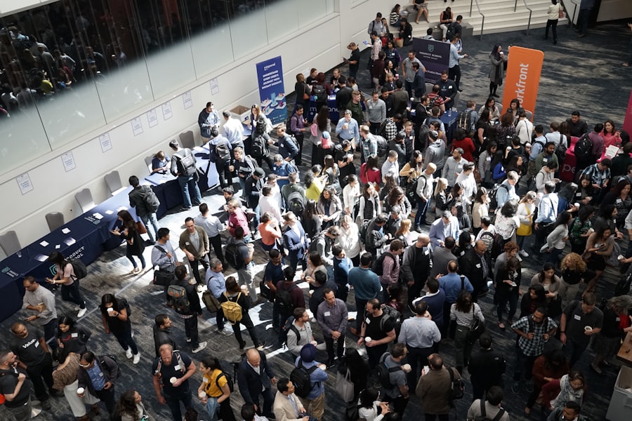 Guests mingling at a corporate festival